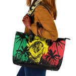 Reggae Soul B.Marley Personalized Leather Tote Bag Tropical Grunge