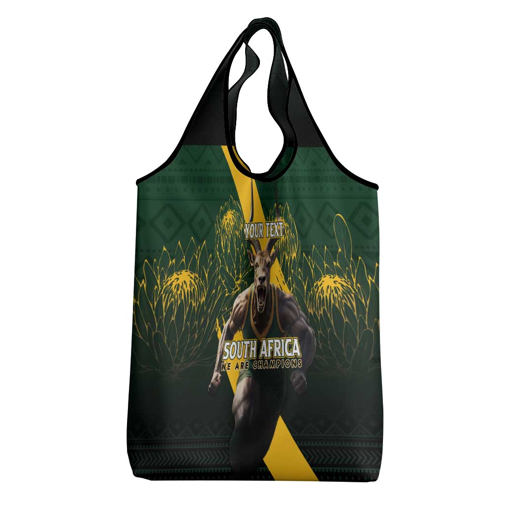 Personalised South Africa Rugby Grocery Bag Proud Bokke We Are Champions