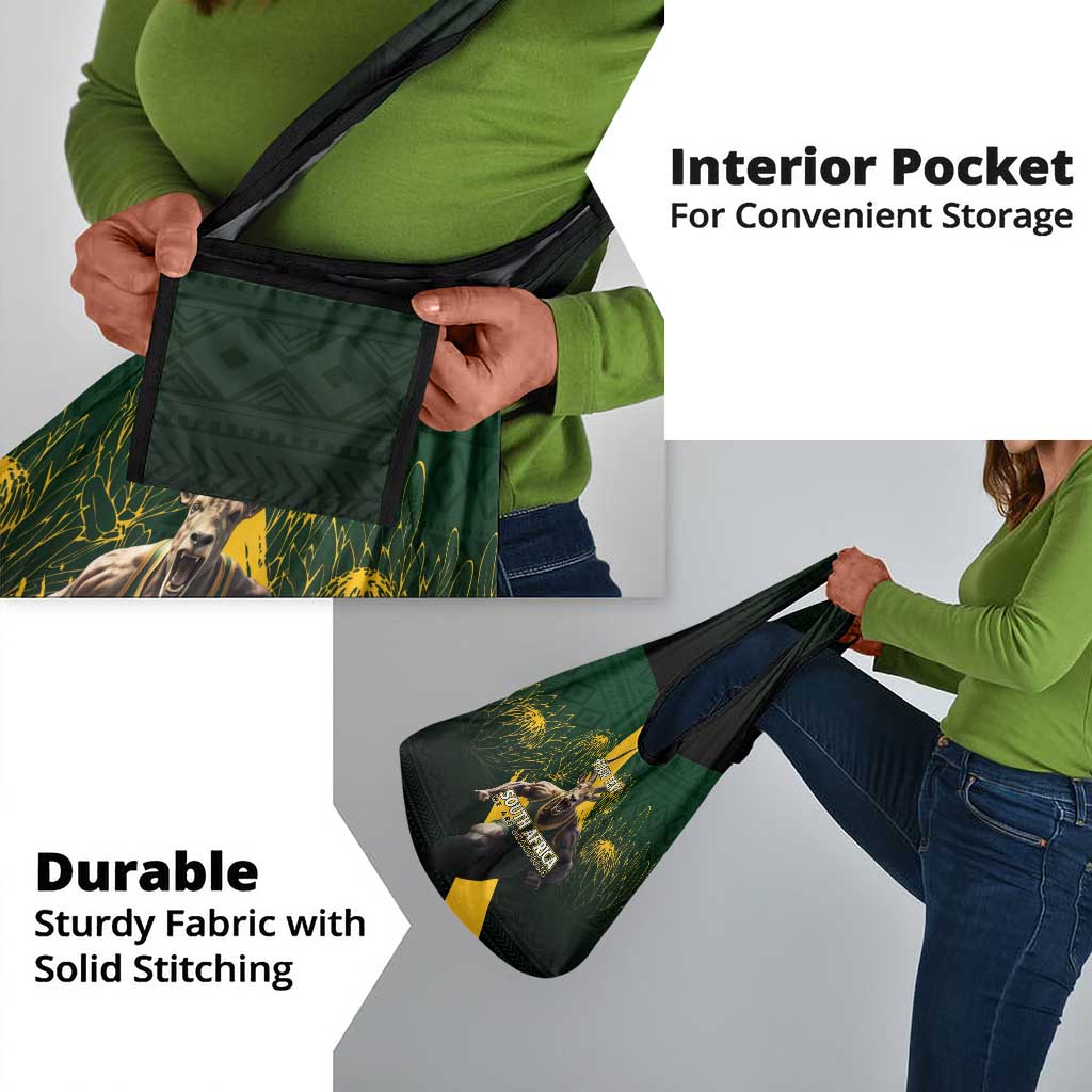 Personalised South Africa Rugby Grocery Bag Proud Bokke We Are Champions