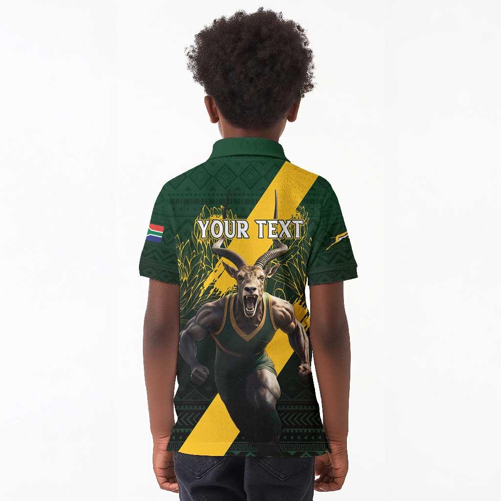 Personalised South Africa Rugby Kid Polo Shirt Proud Bokke We Are Champions