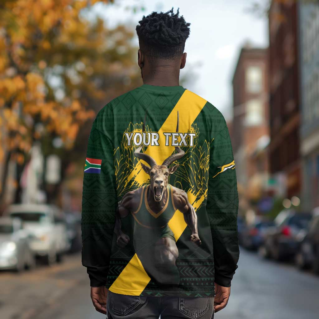 Personalised South Africa Rugby Long Sleeve Shirt Proud Bokke We Are Champions LT7