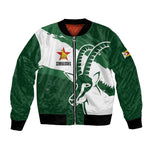 Zimbabwe Rugby Personalized Grunge Bomber Jacket Go Sables - African Pride