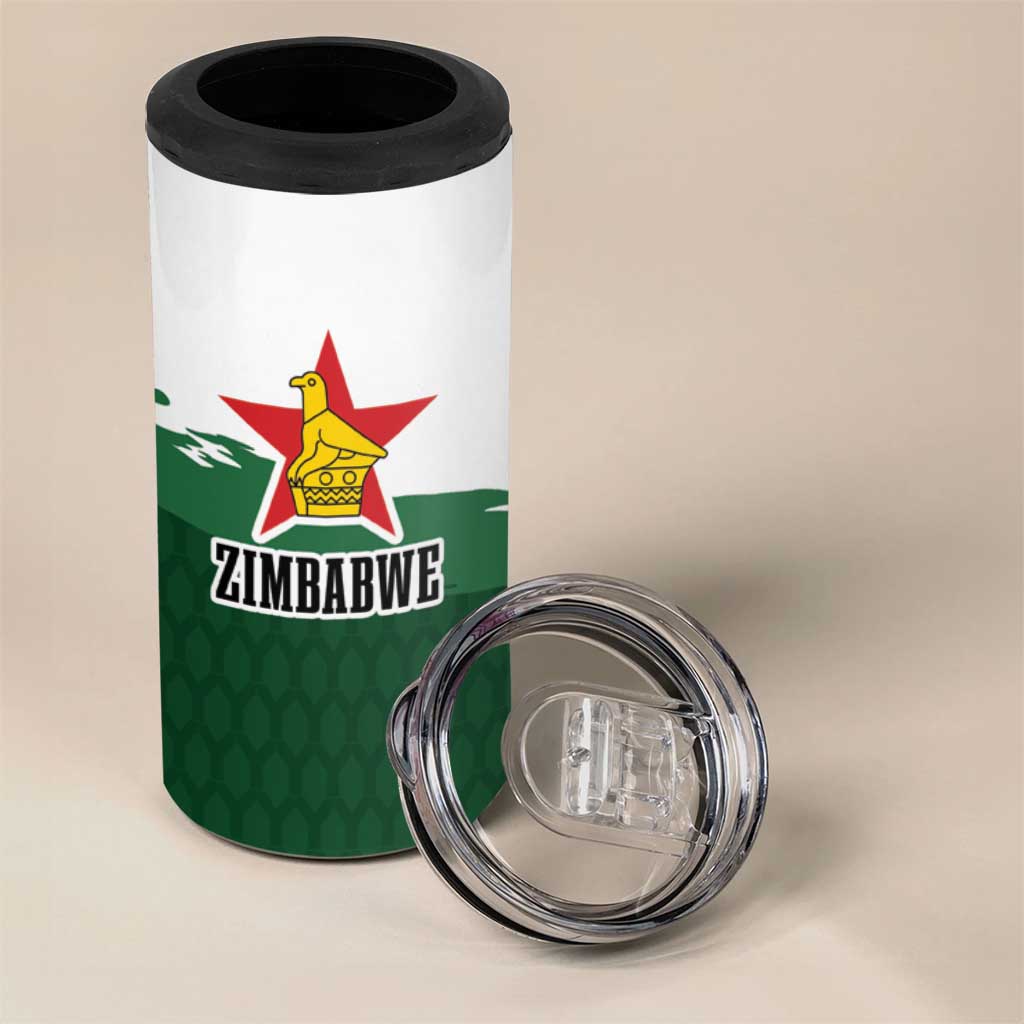 Zimbabwe Rugby Personalized Grunge 4 in 1 Can Cooler Tumbler Go Sables - African Pride