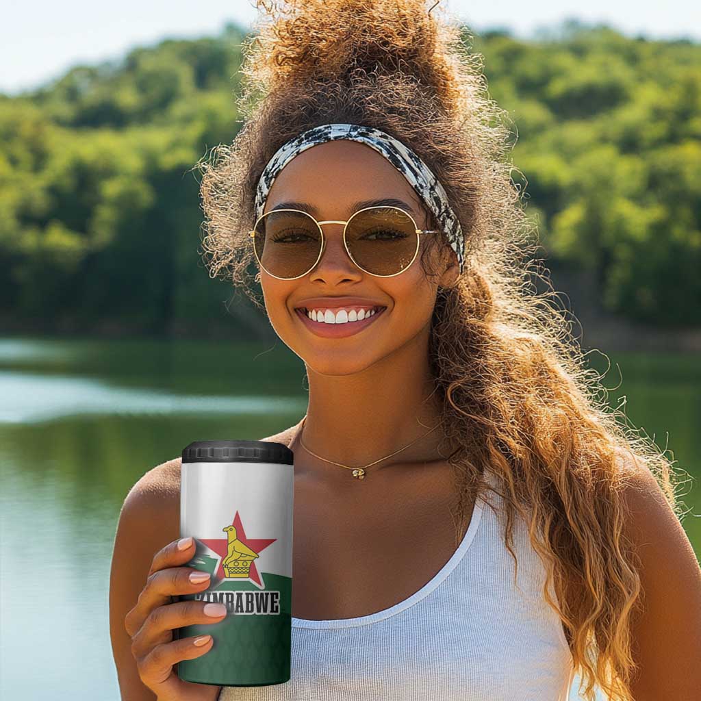 Zimbabwe Rugby Personalized Grunge 4 in 1 Can Cooler Tumbler Go Sables - African Pride