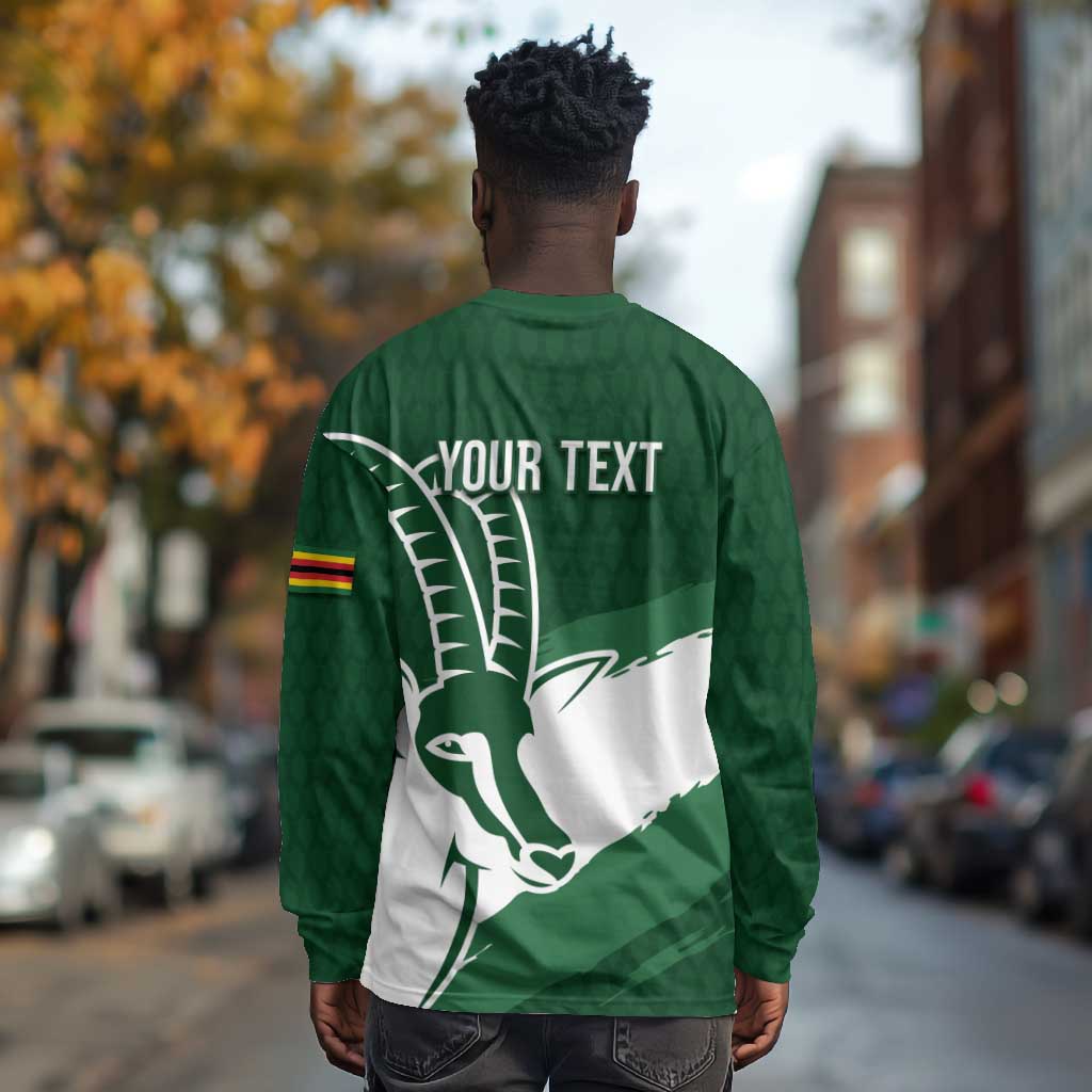 Zimbabwe Rugby Personalized Grunge Long Sleeve Shirt Go Sables - African Pride