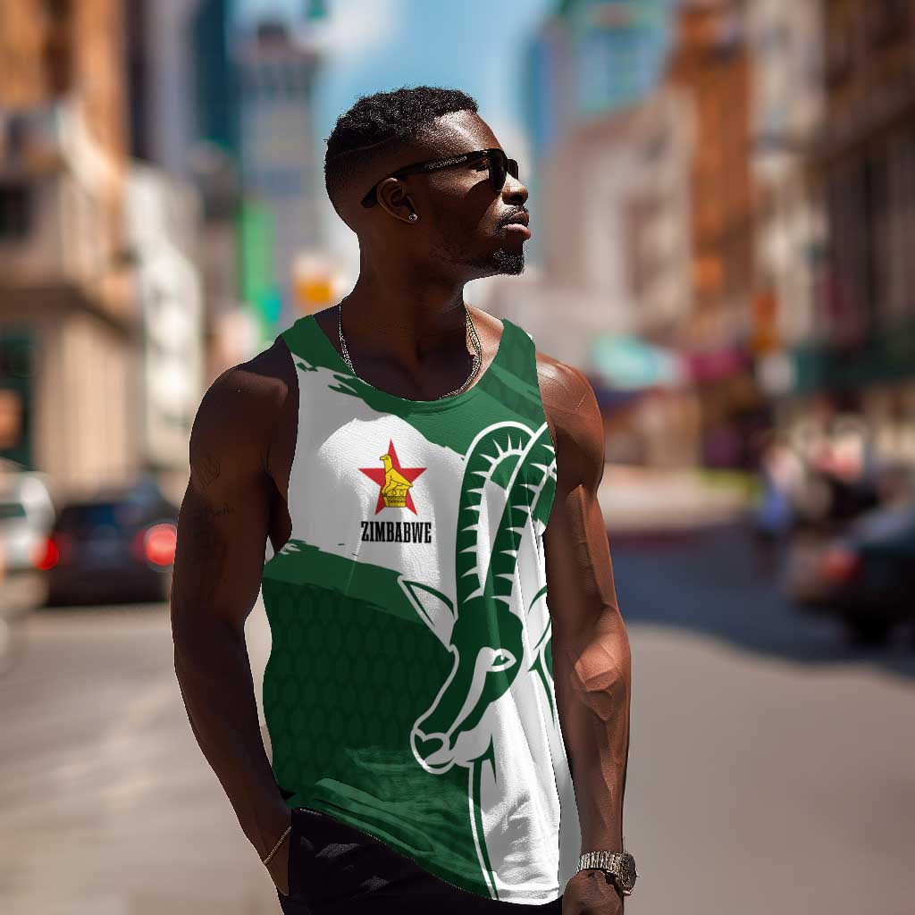Zimbabwe Rugby Personalized Grunge Men Tank Top Go Sables - African Pride