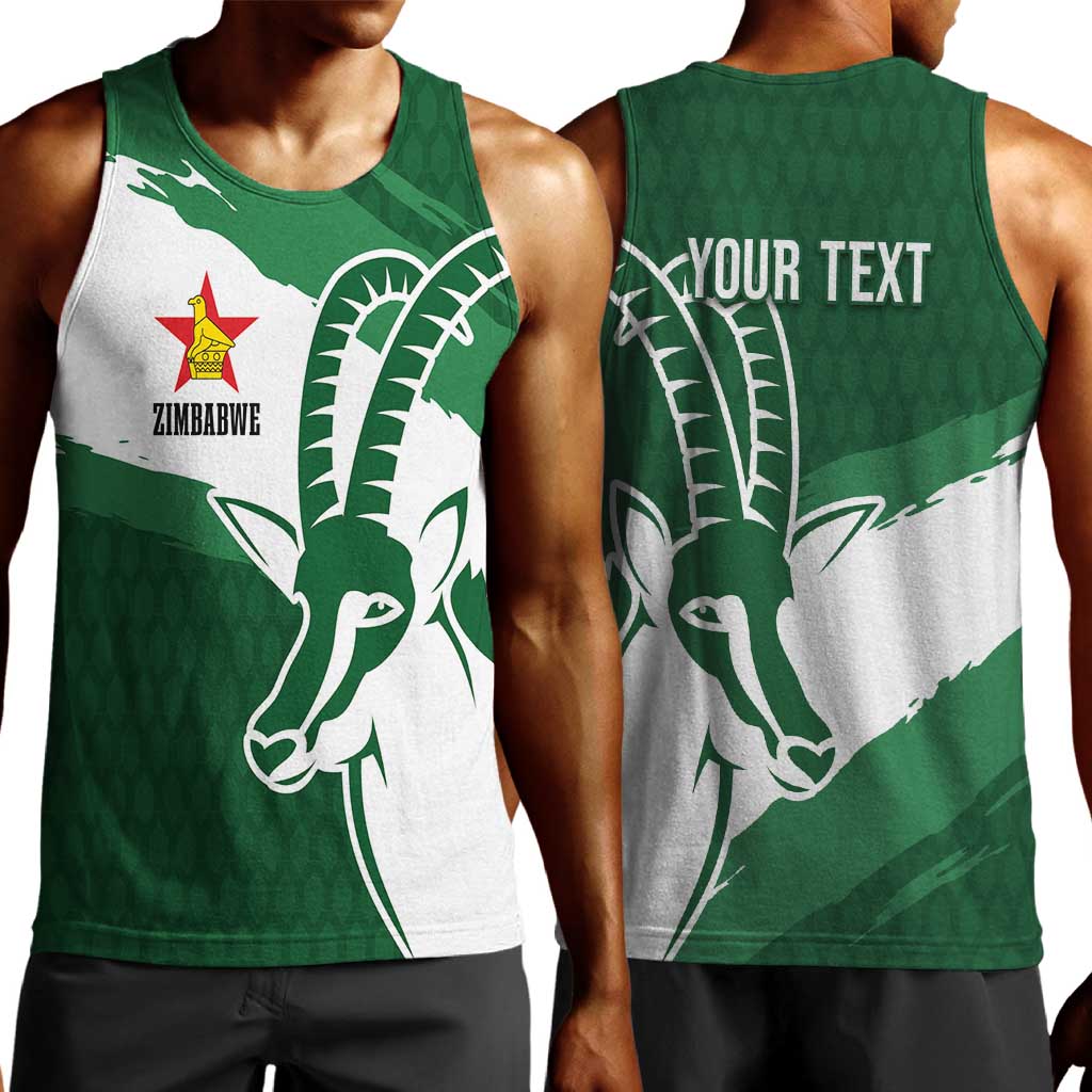 Zimbabwe Rugby Personalized Grunge Men Tank Top Go Sables - African Pride