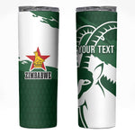 Zimbabwe Rugby Personalized Grunge Skinny Tumbler Go Sables - African Pride