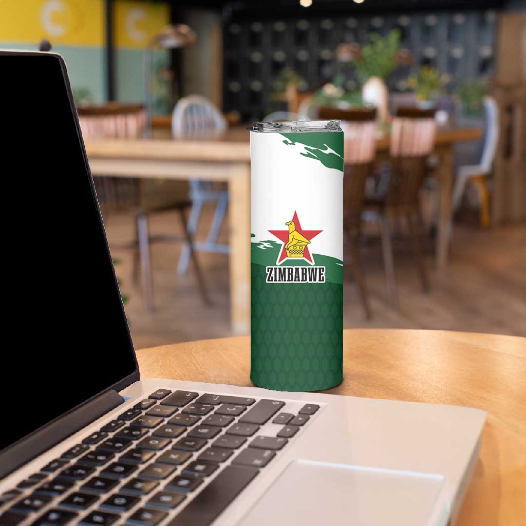 Zimbabwe Rugby Personalized Grunge Skinny Tumbler Go Sables - African Pride