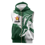 Zimbabwe Rugby Personalized Grunge Sleeveless Zip Hoodie Go Sables - African Pride