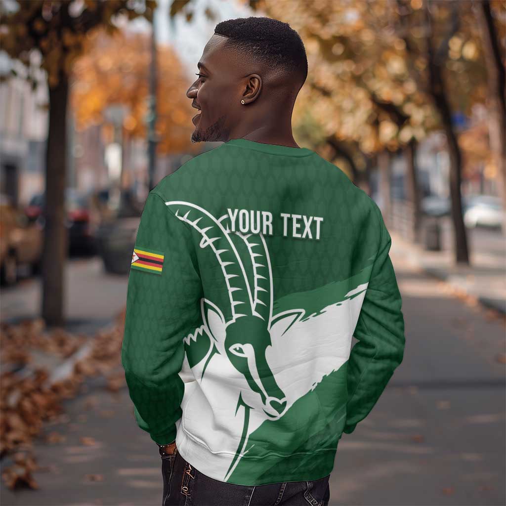 Zimbabwe Rugby Personalized Grunge Sweatshirt Go Sables - African Pride