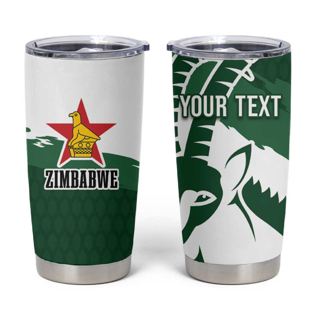 Zimbabwe Rugby Personalized Grunge Tumbler Cup Go Sables - African Pride