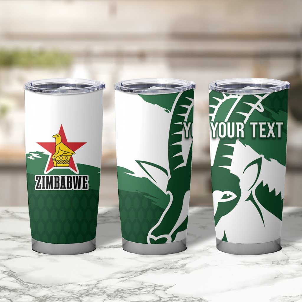 Zimbabwe Rugby Personalized Grunge Tumbler Cup Go Sables - African Pride