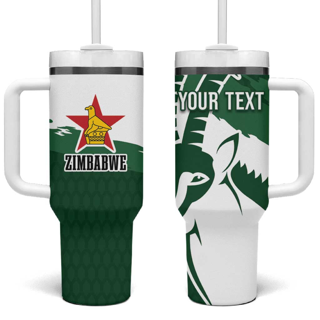 Zimbabwe Rugby Personalized Grunge Tumbler With Handle Go Sables - African Pride