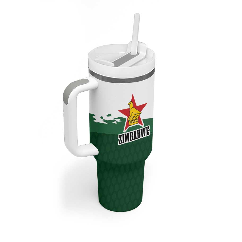 Zimbabwe Rugby Personalized Grunge Tumbler With Handle Go Sables - African Pride