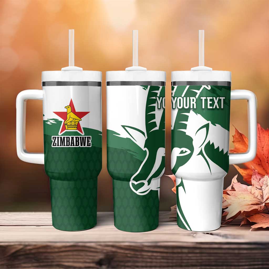 Zimbabwe Rugby Personalized Grunge Tumbler With Handle Go Sables - African Pride