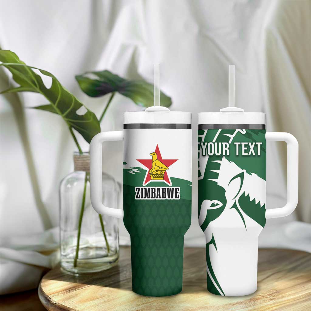 Zimbabwe Rugby Personalized Grunge Tumbler With Handle Go Sables - African Pride