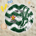 Zimbabwe Rugby The Sables Personalized Beach Blanket Retro Jersey Inspired - African Pride