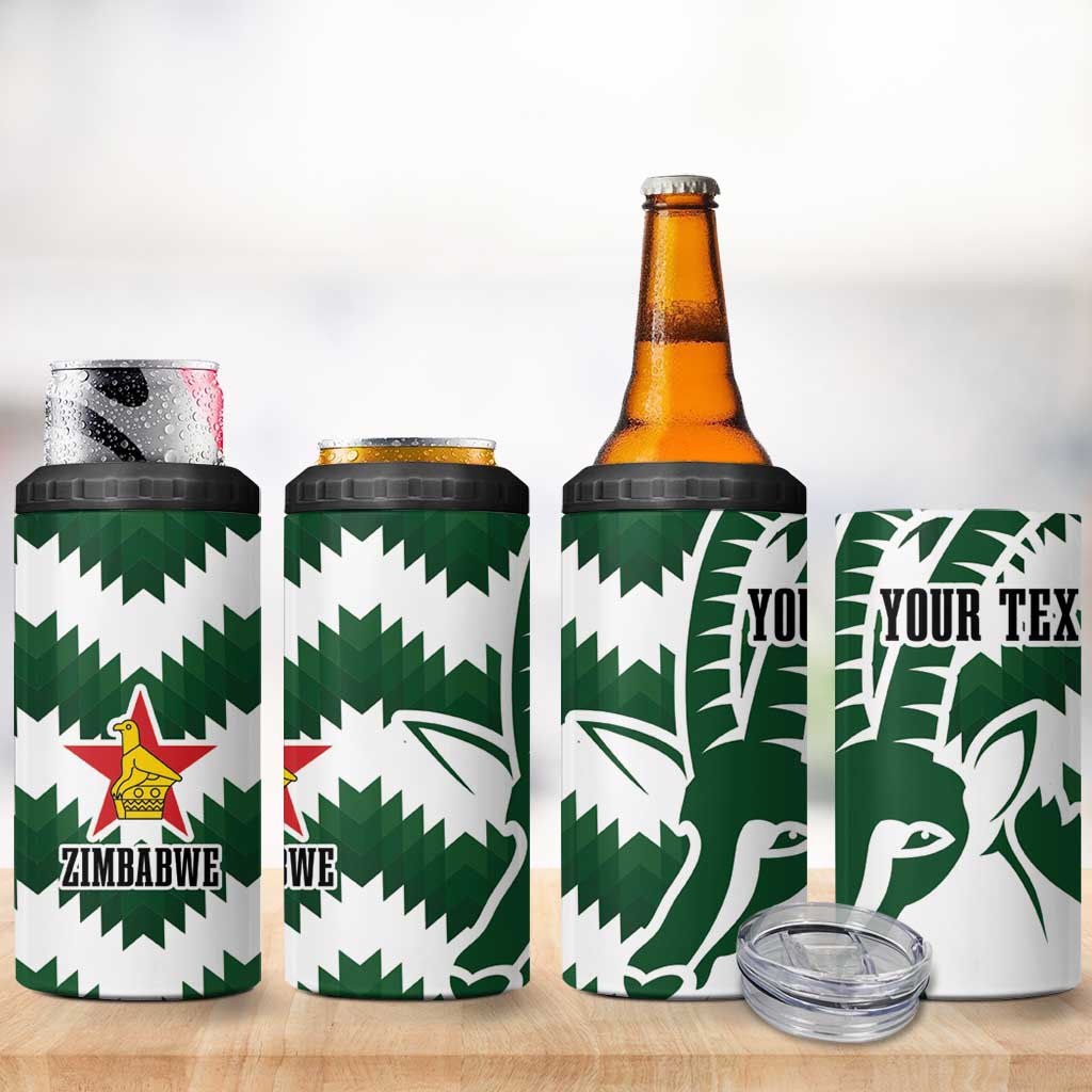 Zimbabwe Rugby The Sables Personalized 4 in 1 Can Cooler Tumbler Retro Jersey Inspired - African Pride