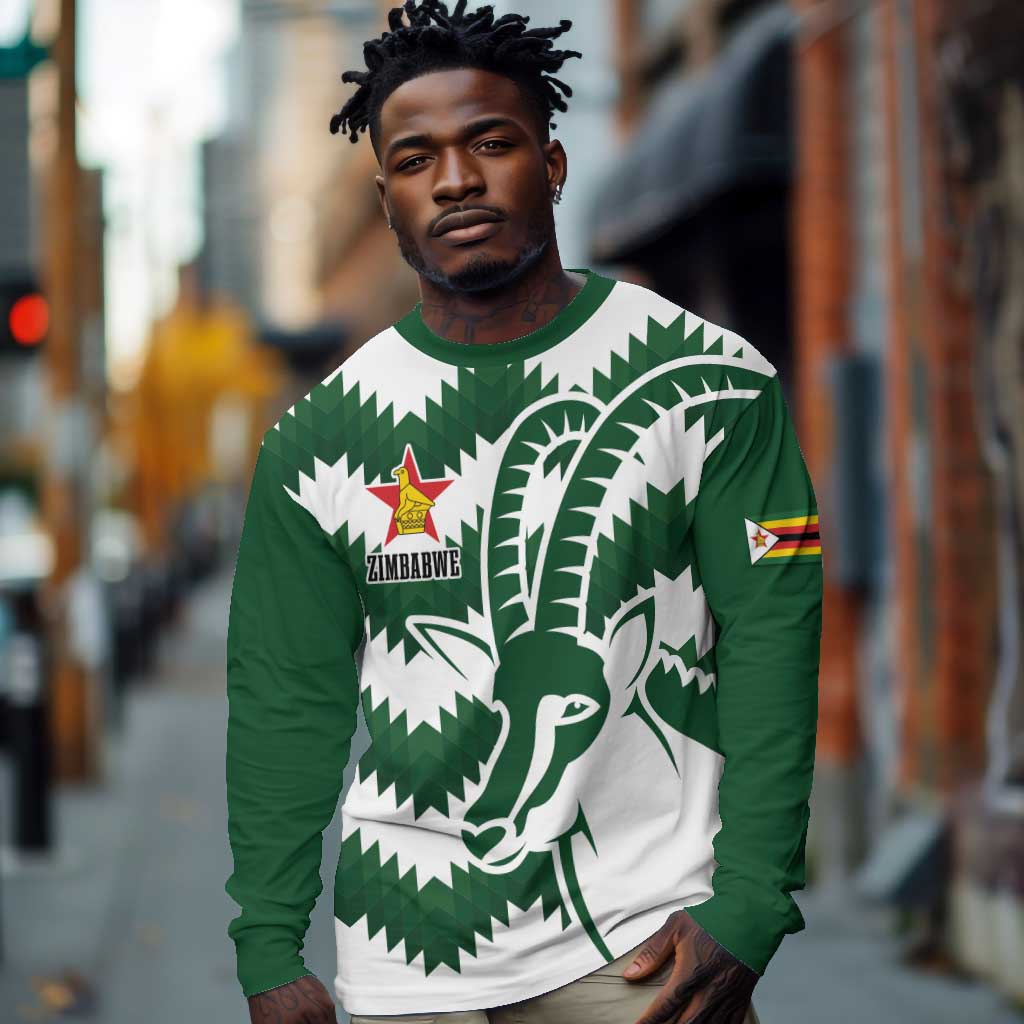 Zimbabwe Rugby The Sables Personalized Long Sleeve Shirt Retro Jersey Inspired - African Pride