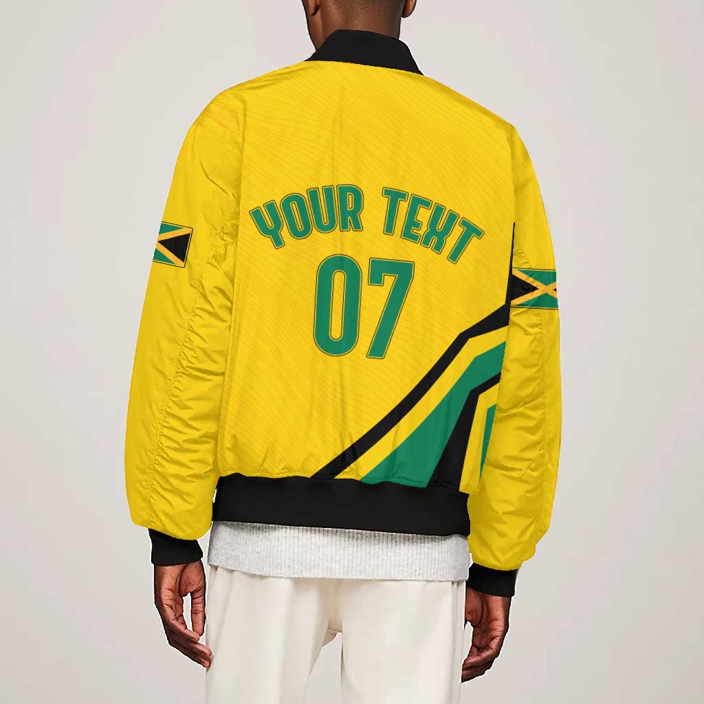 Personalised Jamaica Football Bomber Jacket Reggae Boyz Retro WC 1998 Inspired