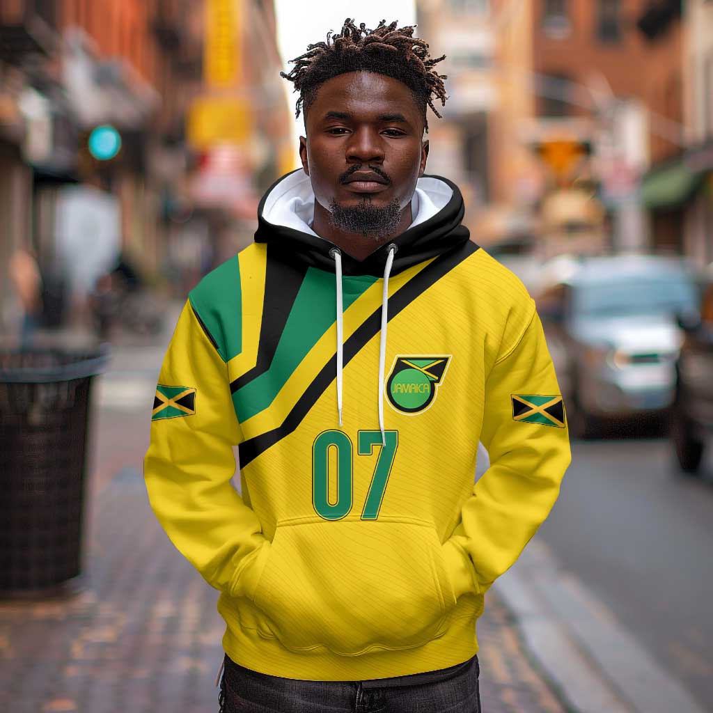Personalised Jamaica Football Hoodie Reggae Boyz Retro WC 1998 Inspired