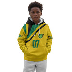 Personalised Jamaica Football Kid Hoodie Reggae Boyz Retro WC 1998 Inspired