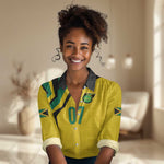 Personalised Jamaica Football Women Casual Shirt Reggae Boyz Retro WC 1998 Inspired LT7