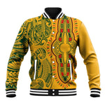 Dashiki and Polynesian Pattern Baseball Jacket Afro Pacific Culture Gold Version