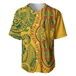 Dashiki and Polynesian Pattern Baseball Jersey Afro Pacific Culture Gold Version