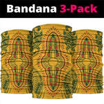 Dashiki and Polynesian Pattern Neck Gaiter Afro Pacific Culture Gold Version LT9