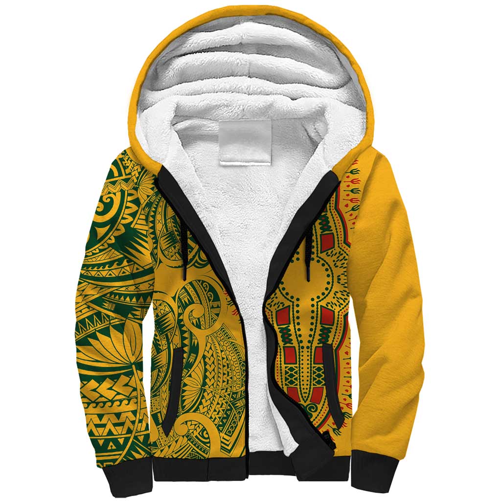 Polynesia Mixed African Dashiki Kid Hoodie Afro-pacific Culture - Blue LT9