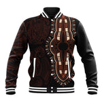 Dashiki and Polynesian Pattern Baseball Jacket Afro Pacific Culture Red Version