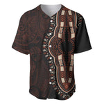 Dashiki and Polynesian Pattern Baseball Jersey Afro Pacific Culture Red Version