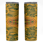 Dashiki and Polynesian Pattern Skinny Tumbler Afro Pacific Culture Red Version