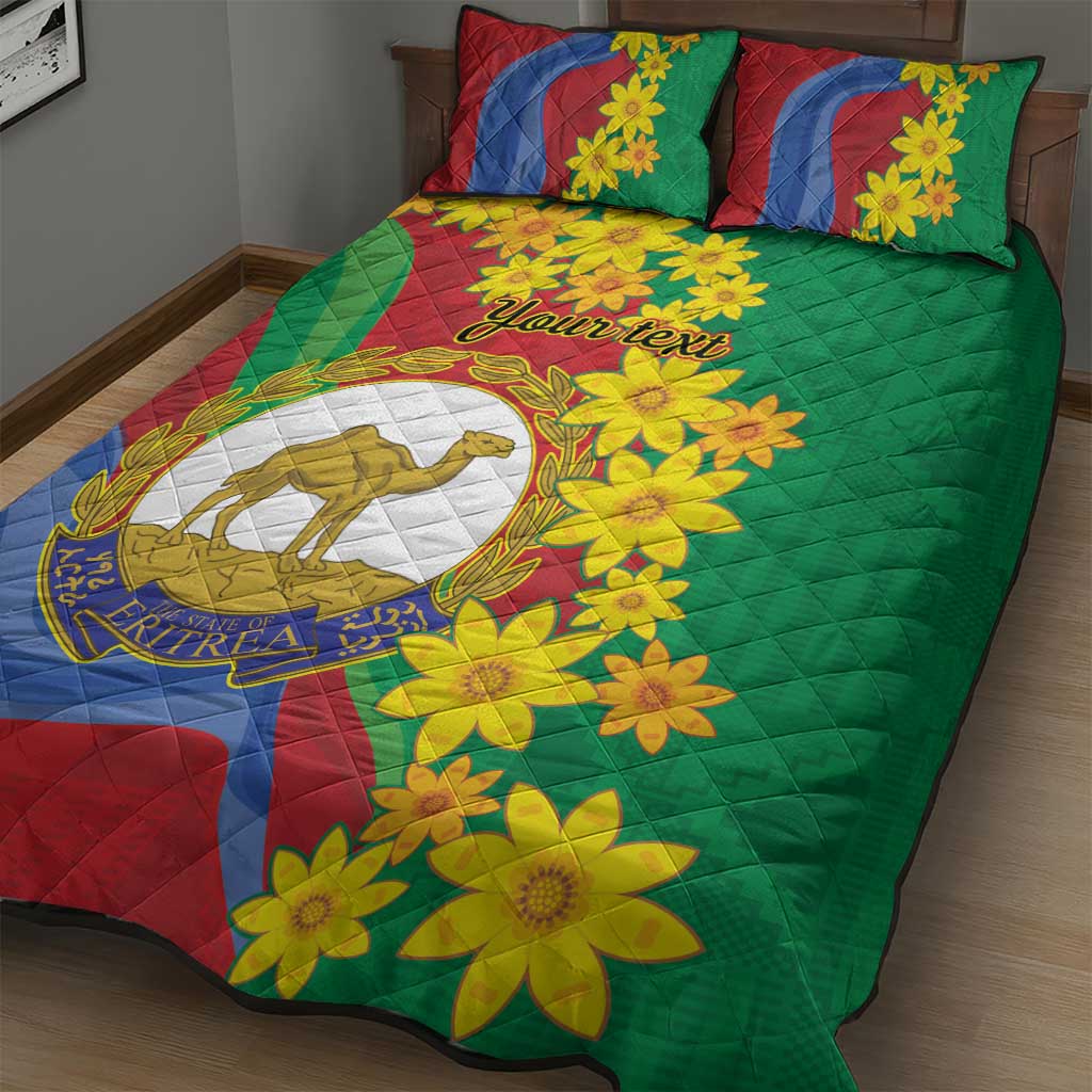 Afro Eritrea New Year Personalized Quilt Bed Set Enkutatash Adey Abeba Flower Art