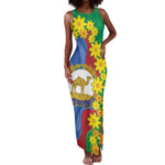 Afro Eritrea New Year Personalized Tank Maxi Dress Enkutatash Adey Abeba Flower Art
