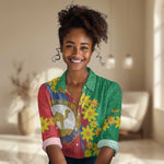 Afro Eritrea New Year Personalized Women Casual Shirt Enkutatash Adey Abeba Flower Art LT9