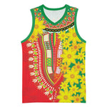 Afro Ethiopian New Year Basketball Jersey Enkutatash Adey Abeba Flower Art - African Pride