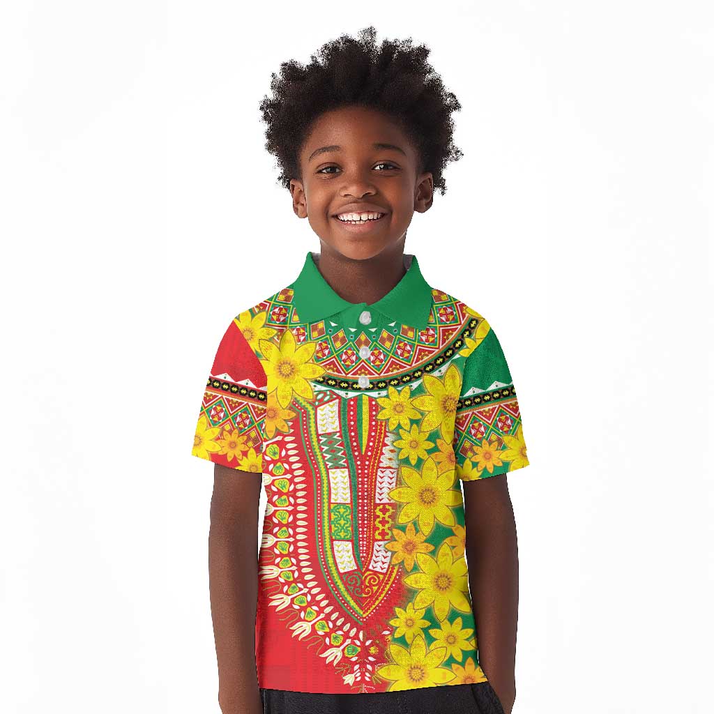 Happy Enkutatash Eritrea Personalized Kid Polo Shirt Beautiful Afro Girl Adey Abeba Flower LT9 main image 0