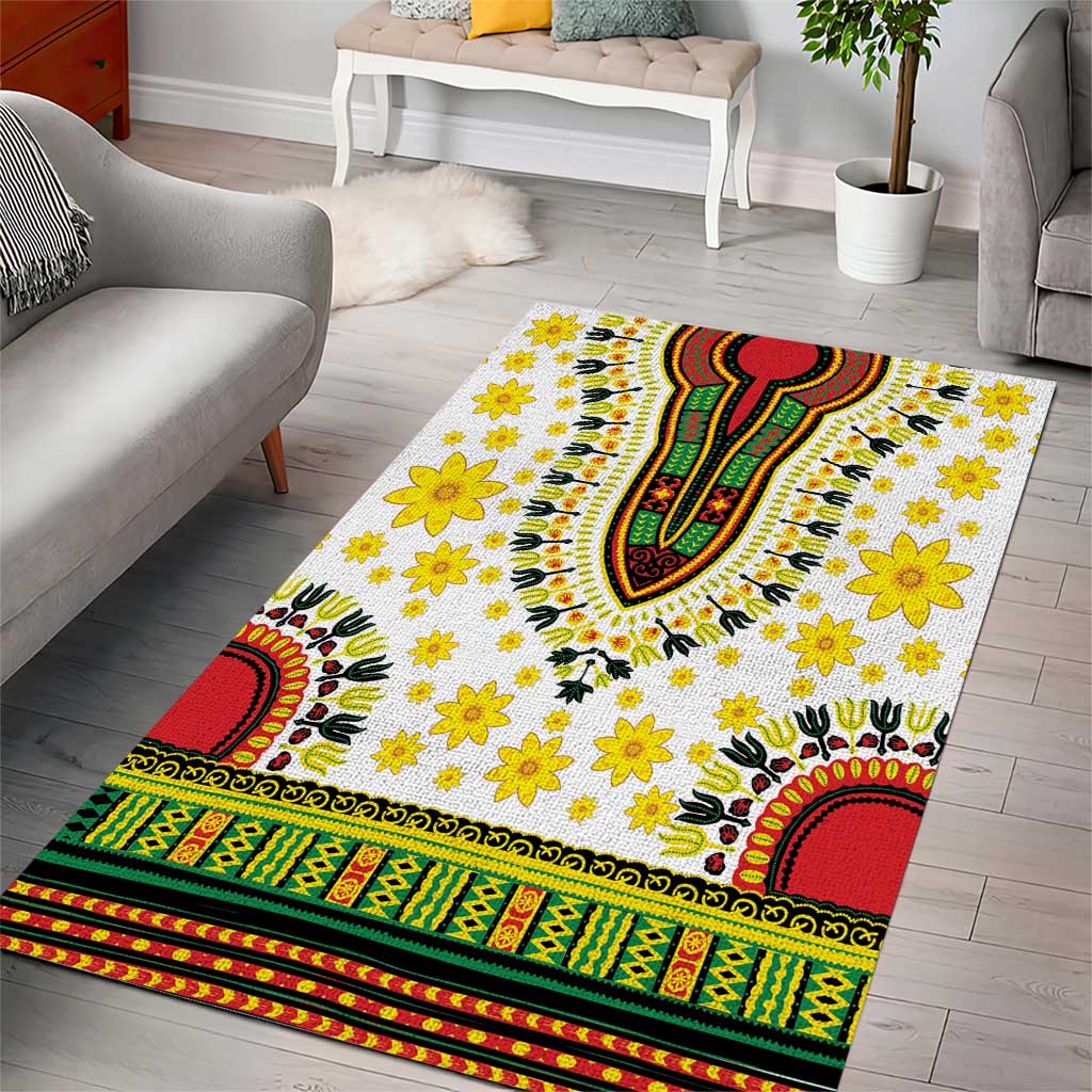 Afro Enkutatash Dashiki and Adey Abeba Area Rug