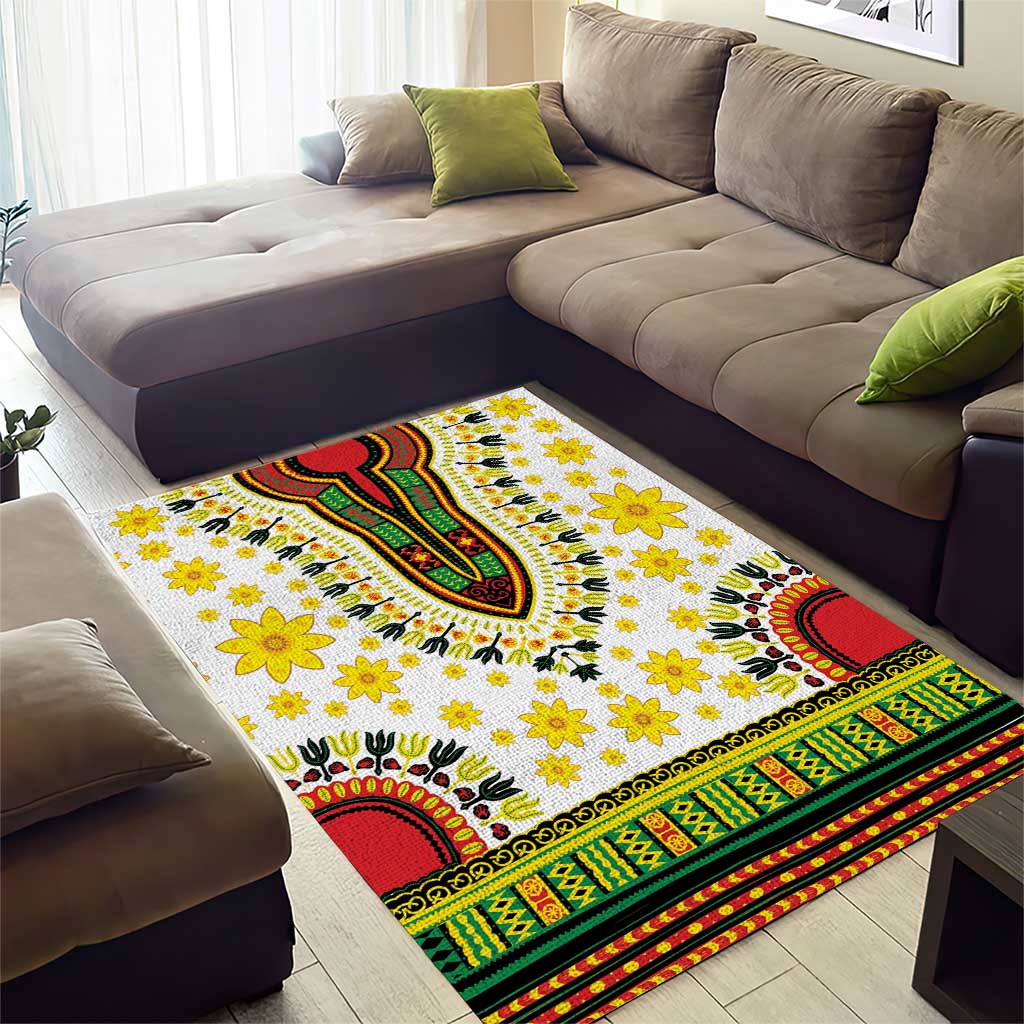 Afro Enkutatash Dashiki and Adey Abeba Area Rug
