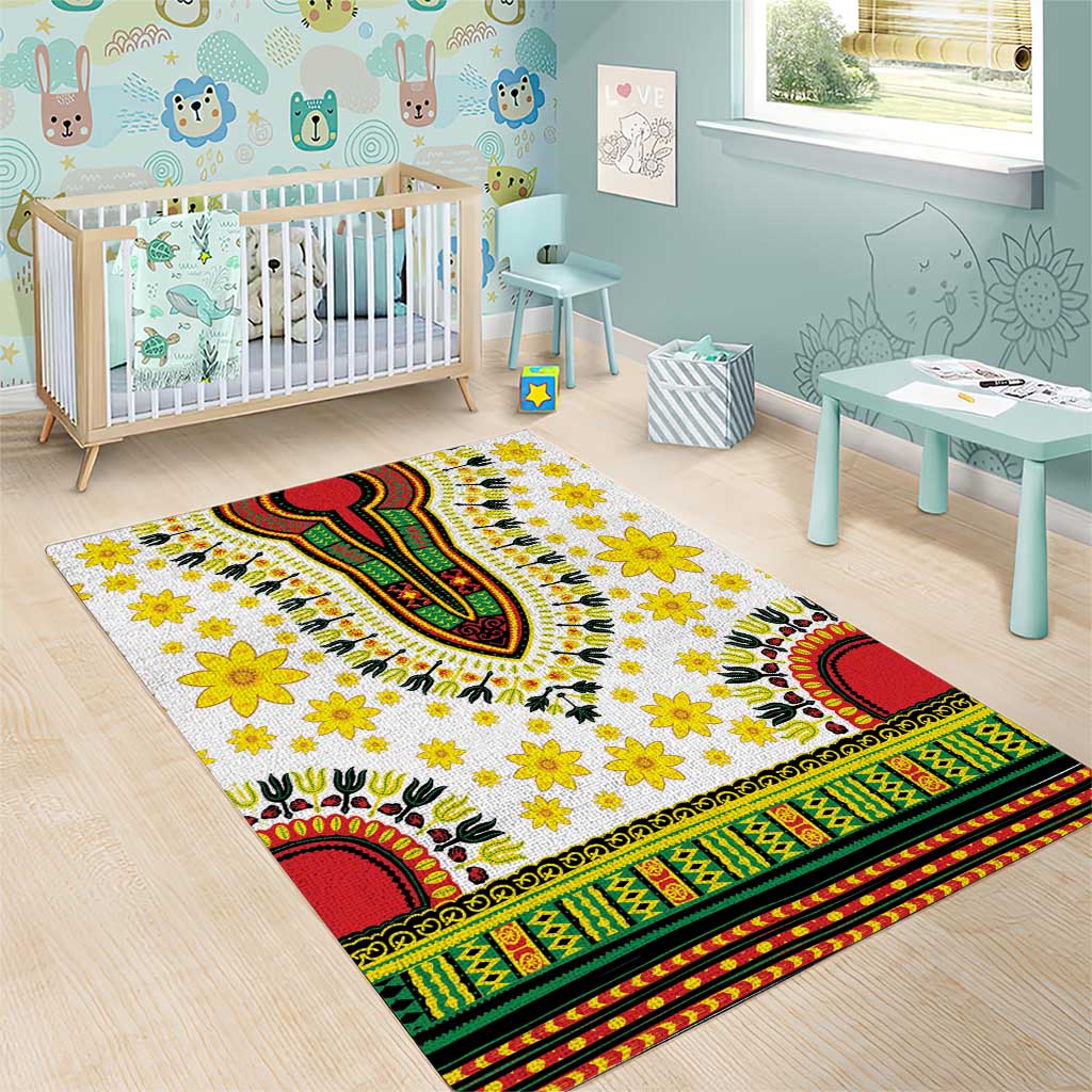 Afro Enkutatash Dashiki and Adey Abeba Area Rug