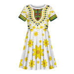 Afro Enkutatash Dashiki and Adey Abeba Kid Short Sleeve Dress