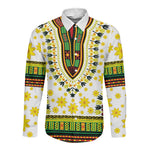 Afro Enkutatash Dashiki and Adey Abeba Long Sleeve Button Shirt