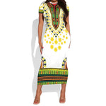 Afro Enkutatash Dashiki and Adey Abeba Short Sleeve Bodycon Dress LT9