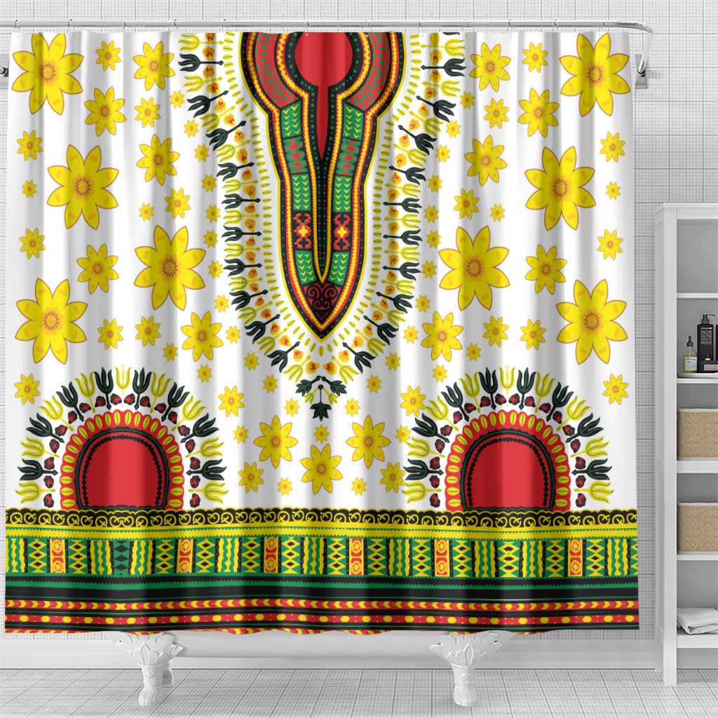 Afro Enkutatash Dashiki and Adey Abeba Shower Curtain