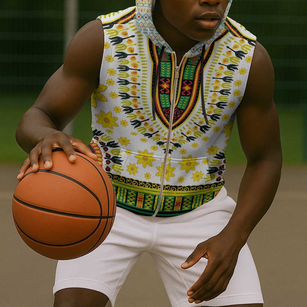 Afro Enkutatash Dashiki and Adey Abeba Sleeveless Zip Hoodie - African Pride