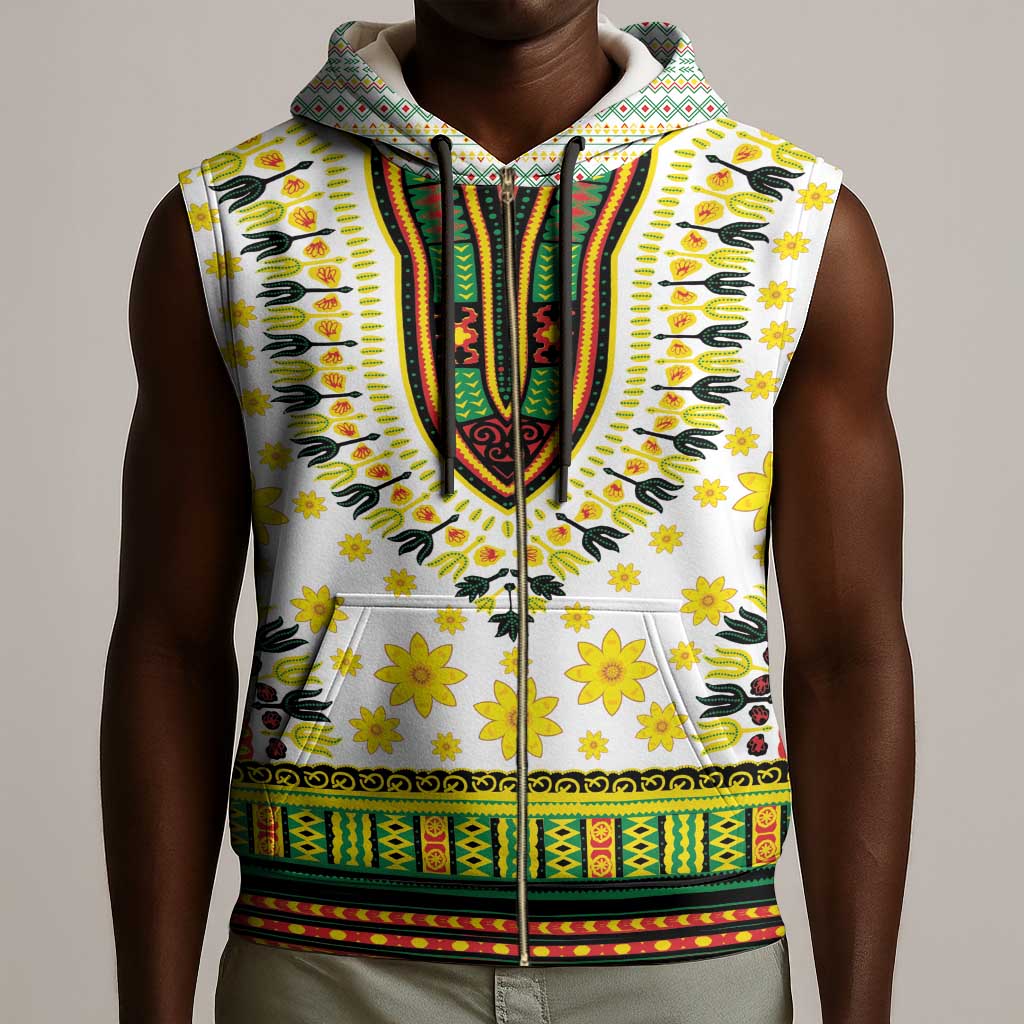 Afro Enkutatash Dashiki and Adey Abeba Sleeveless Zip Hoodie - African Pride