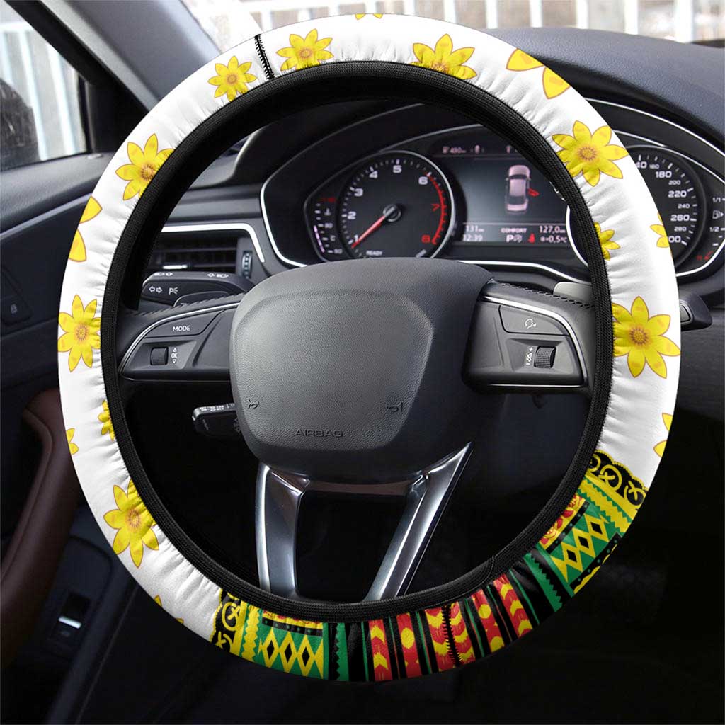 Afro Enkutatash Dashiki and Adey Abeba Steering Wheel Cover